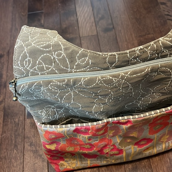 Maruca Café Sling Fabric Adjustable Crossbody Handbag Handmade Pockets Zipper - Picture 9 of 10